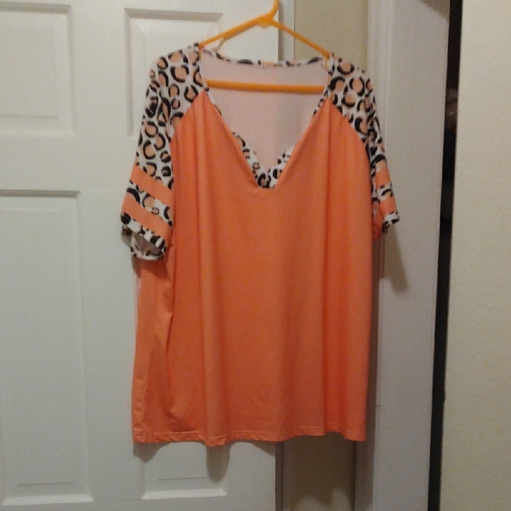 SHEIN Orange Boxy Blouse with Relaxed Fit